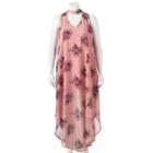 Juniors' Plus Size Wrapper Floral Print Choker Neck Dress, Girl's, Size: 2xl, Pink