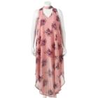 Juniors' Plus Size Wrapper Floral Print Choker Neck Dress, Girl's, Size: 2xl, Pink