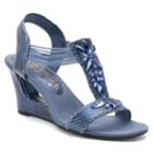 New York Transit News Worthy Women's Wedge Sandals, Size: Medium (11), Blue