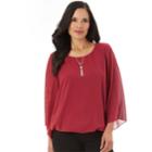 Women's Apt. 9&reg; Chiffon Bell Sleeve Top, Size: Small, Purple