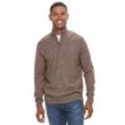 Men's Croft & Barrow&reg; Quarter-zip Sweater, Size: Small, Dark Brown