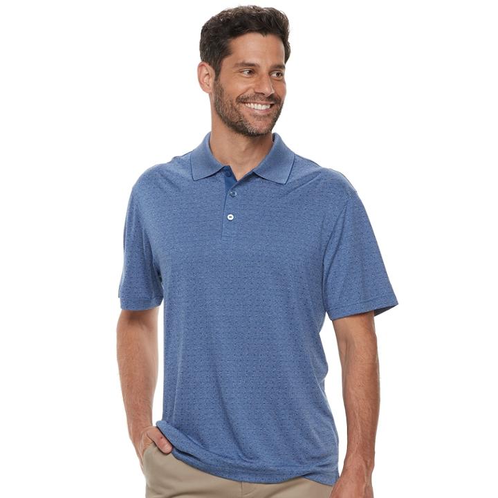 Men's Haggar Cool 18&reg; Regular-fit Performance Micro Square Polo, Size: Small, Blue