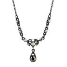Downton Abbey Jet Tone Teardrop Necklace, Women's, Size: 16, Black
