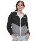 Juniors' Pink Republic Colorblock Hooded Windbreaker Jacket, Teens, Size: Large, Light Grey