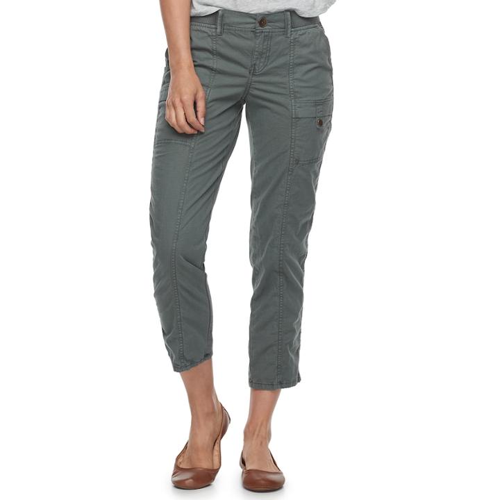 Women's Sonoma Goods For Life&trade; Ripstop Utility Capris, Size: 10, Grey