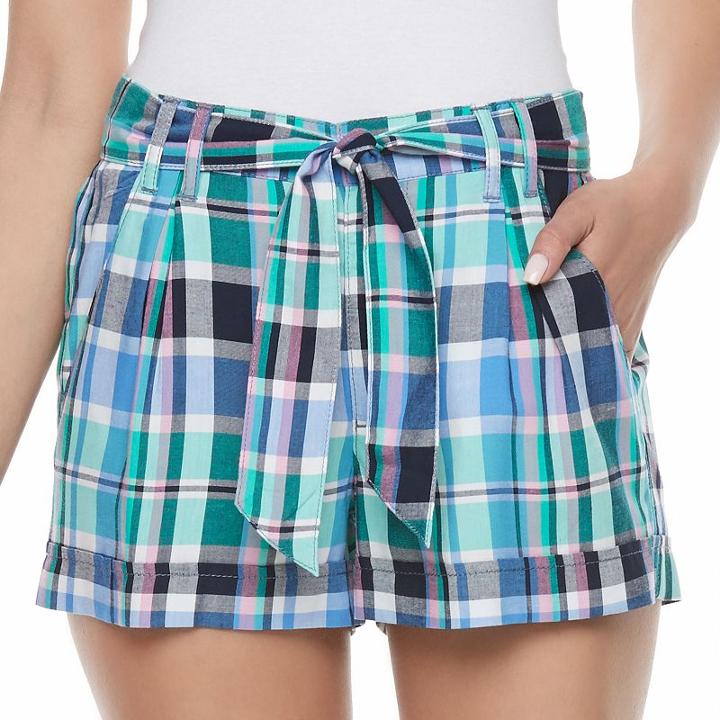 Juniors' So&reg; High-rise Shortie Shorts, Teens, Size: Medium, Beige Over