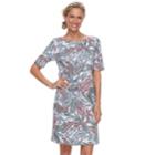 Women's Croft & Barrow&reg; Print Shift Dress, Size: Xs, Light Blue