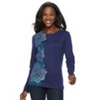 Women's Sonoma Goods For Life&trade; Graphic Crewneck Tee, Size: Xl, Dark Blue
