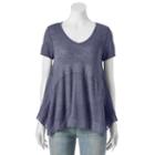Juniors' Cloud Chaser Lace-inset Handkerchief Top, Girl's, Size: Xl, Grey Other