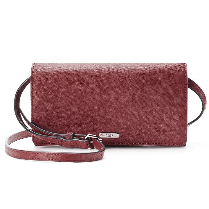 Chaps Kaelyn Saffiano Flap Crossbody Bag, Women's, Red