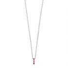 Traditions Sterling Silver Channel-set Lab-created Ruby Birthstone Pendant Necklace, Women's, Size: 18, Red