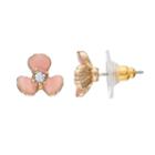 Lc Lauren Conrad Nickel Free Pink Flower Stud Earrings, Women's