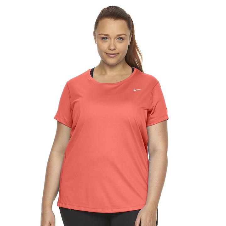 Plus Size Nike Ext Miler Dri-fit Crewneck Running Tee, Women's, Size: 2xl, Orange Oth