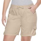 Juniors' Plus Size Unionbay Tiffany Roll-tab Bermuda Shorts, Girl's, Size: 20 W, Beig/green (beig/khaki)