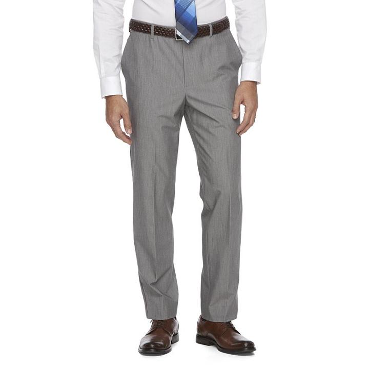 Men's Croft & Barrow&reg; True Comfort 4-way Stretch Classic-fit Flat-front Dress Pants, Size: 34x30, Med Grey