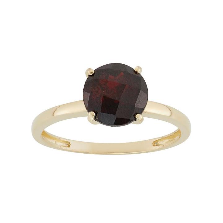 Garnet 10k Gold Ring, Women's, Size: 7, Red