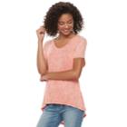 Juniors' Grayson Threads Relaxed V-neck Tee, Teens, Size: Large, Brt Pink