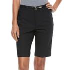 Women's Gloria Vanderbilt Anita Microtech Sateen Bermuda Shorts, Size: 12, Black
