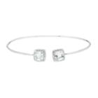 Sterling Silver White Topaz Cushion Halo Cuff Bracelet, Women's, Size: 6.5