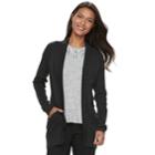 Women's Apt. 9&reg; Zip Pocket Open-front Cardigan, Size: Medium, Dark Grey