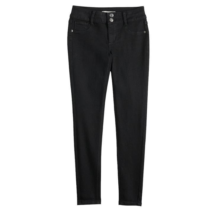 Girls 7-16 Mudd&reg; Flx Denim Leggings, Size: 14, Black