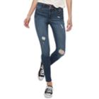 Juniors' Candie's&reg; Mid-rise Push Up Skinny Jeans, Teens, Size: 1, Med Blue