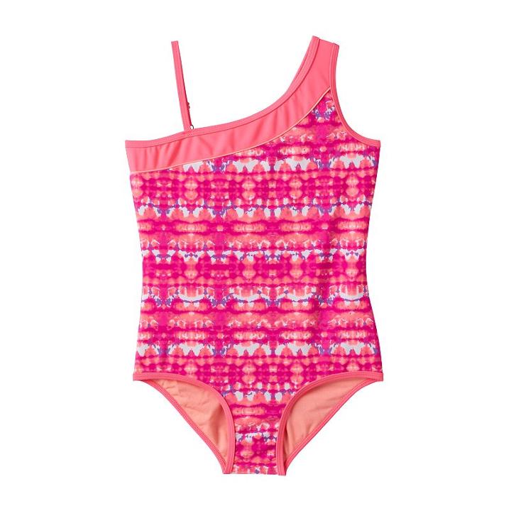 Girls 7-16 Free Country Asymmetrical One-piece Swimsuit, Size: 12, Orange Oth
