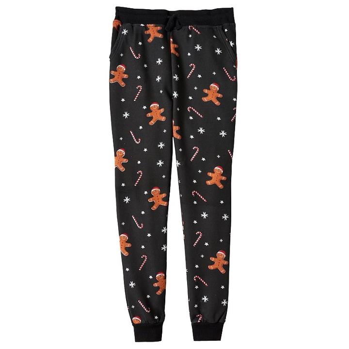 Boys 8-20 Hollywood Jeans Christmas Fleece Jogger Pants, Boy's, Size: L(14/16), Black