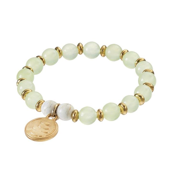 Wish Upon A Rock Mint Green Jade Beaded Stretch Bracelet, Women's, Size: 7