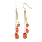 Orange Bead Tiered Drop Earrings, Women's, Brt Pink