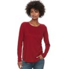 Women's Sonoma Goods For Life&trade; Essential Crewneck Tee, Size: Large, Dark Red