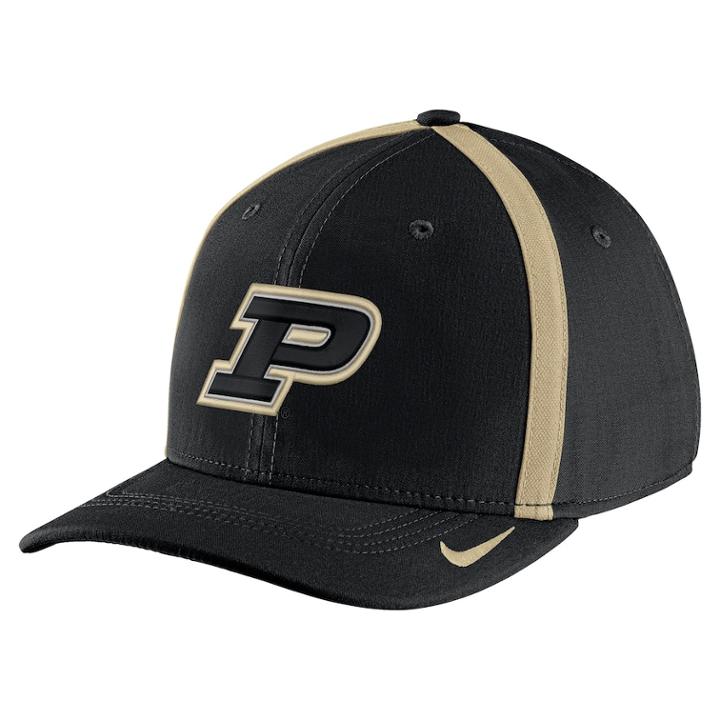 Adult Nike Purdue Boilermakers Aerobill Sideline Cap, Men's, Black