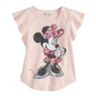 Disney Minnie Mouse Girls 4-7 Flutter Sleeve Shift Tee, Size: 6, Light Pink