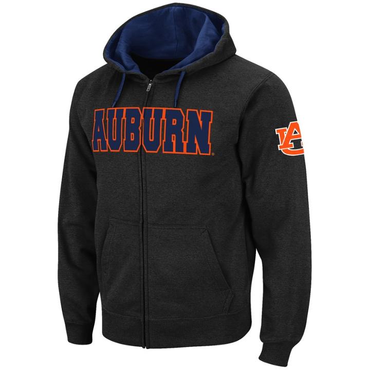 Men's Auburn Tigers Full-zip Fleece Hoodie, Size: Large, Oxford