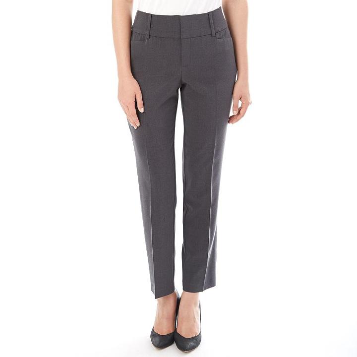 Women's Apt. 9&reg; Solid Skinny Ankle Dress Pants, Size: 8, Dark Grey