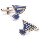 St. Louis Blues Rhodium-plated Cuff Links, Men's, Multicolor