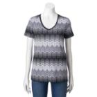 Women's Croft & Barrow&reg; Essential V-neck Tee, Size: Xs, Dark Grey