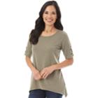 Women's Apt. 9&reg; Lattice Sleeve Tee, Size: Xxl, Dark Green