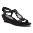 New York Transit Advanced One Women's Strappy Wedge Sandals, Size: 7 Wide, Black