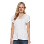 Women's Sonoma Goods For Life&trade; Ricrac Peplum Tee, Size: Xl, White