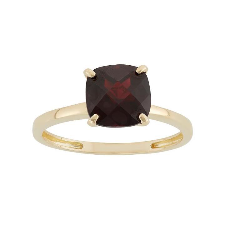 Garnet 10k Gold Ring, Women's, Size: 6, Red