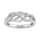 Sterling Silver 1/10 Carat T.w. Diamond Woven Ring, Women's, Size: 9, White
