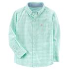 Boys 4-8 Carter's Plaid Button-down Shirt, Size: 8, Green (mint)