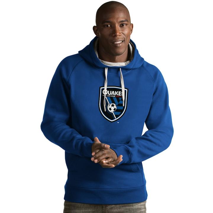 Men's Antigua San Jose Earthquakes Victory Logo Hoodie, Size: Xxl, Dark Blue