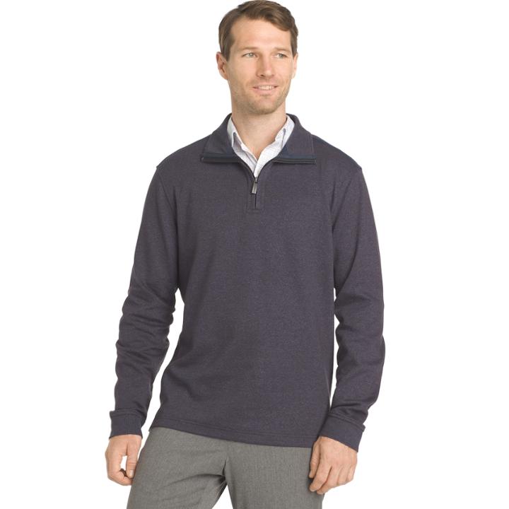 Big & Tall Van Heusen Flex Stretch Regular-fit Quarter-zip Pullover, Men's, Size: Xl Tall, Blue Other