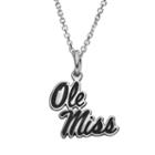 Fiora Sterling Silver Ole Miss Rebels Team Logo Pendant Necklace, Women's, Size: 16, Grey