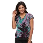 Petite Dana Buchman Double-layer Mixed-media Top, Women's, Size: M Petite, Lt Purple
