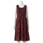 Women's Croft & Barrow&reg; Smocked Challis Dress, Size: Large, Med Red