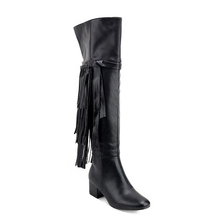 Olivia Miller Jackson Women's Over-the-knee Boots, Girl's, Size: 11, Black