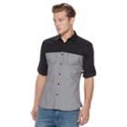 Men's Rock & Republic Colorblock Stretch Button-down Shirt, Size: Xl, Black